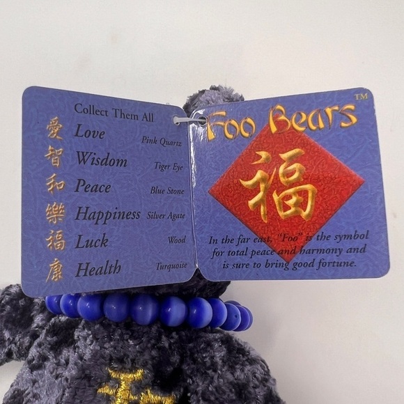 NWT Fiesta Foo Blue Peace Bear With Turquoise Power Bead Bracelet - Picture 2 of 7